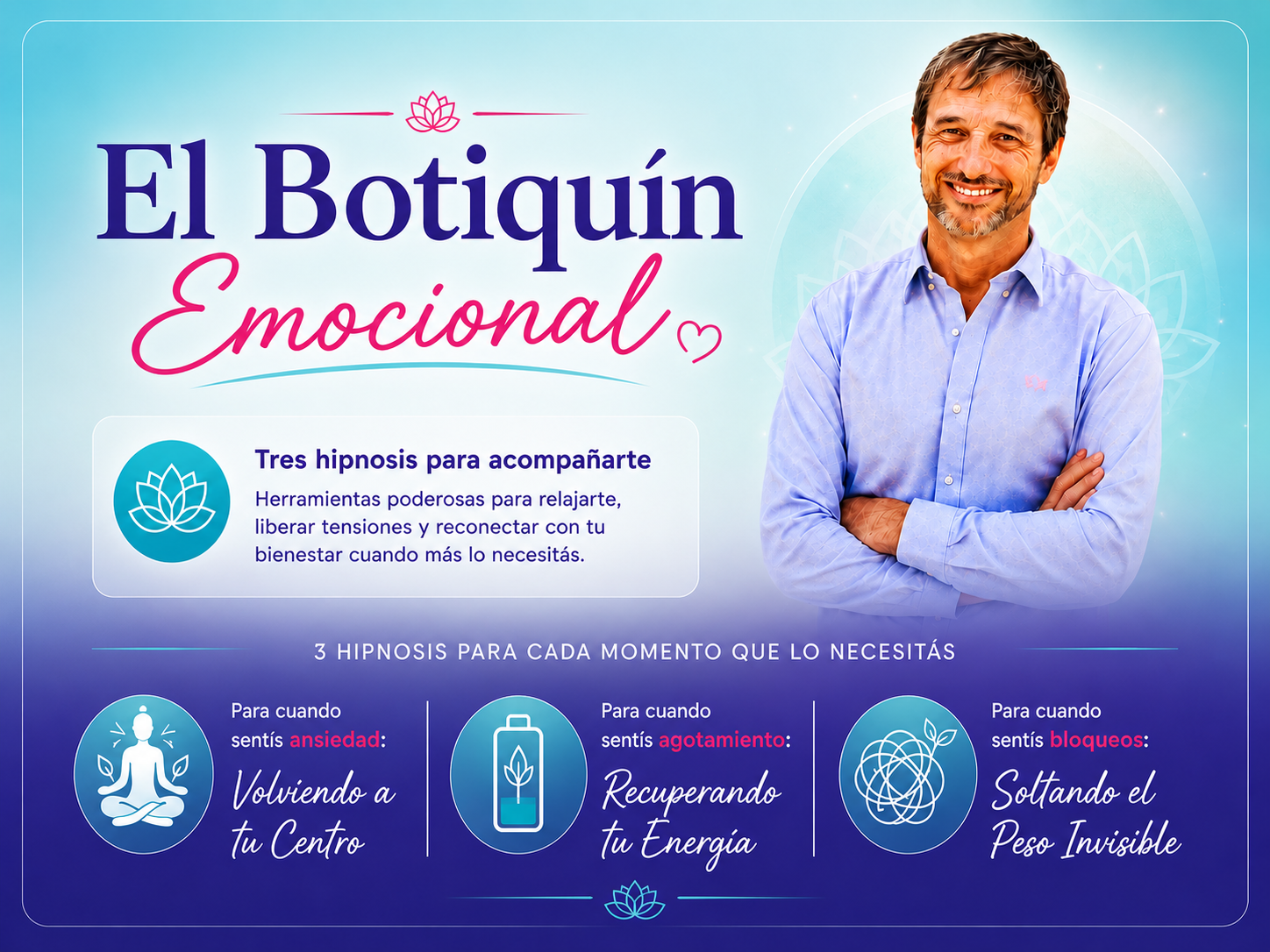 El Botiquín Emocional -70% SOLO POR HOY‼️3 Hipnosis - Volviendo a tu Centro - Recuperando tu Energía - Soltando el Peso Invisible